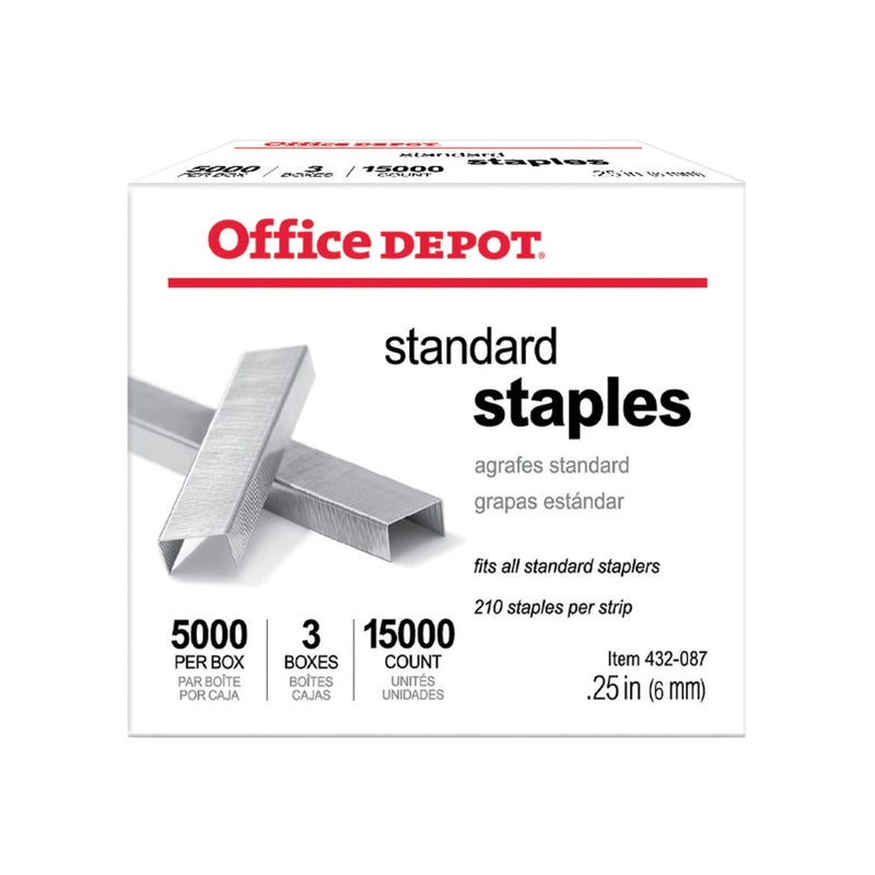 Office Depot دبابيس مكتب ديبوت القياسية، 1/4 بوصة، عبوة من 3 صناديق - Image 1